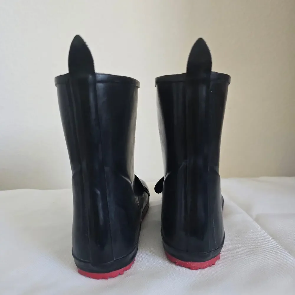 Disney Mickey Mouse Rainboots Kids Toddler 18cm US 11 Black Made in Japan - Picture 3 of 6